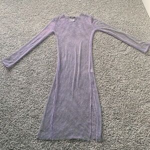 NWT LAVENDER MAXI MESH LONG SLEEVE DRESS